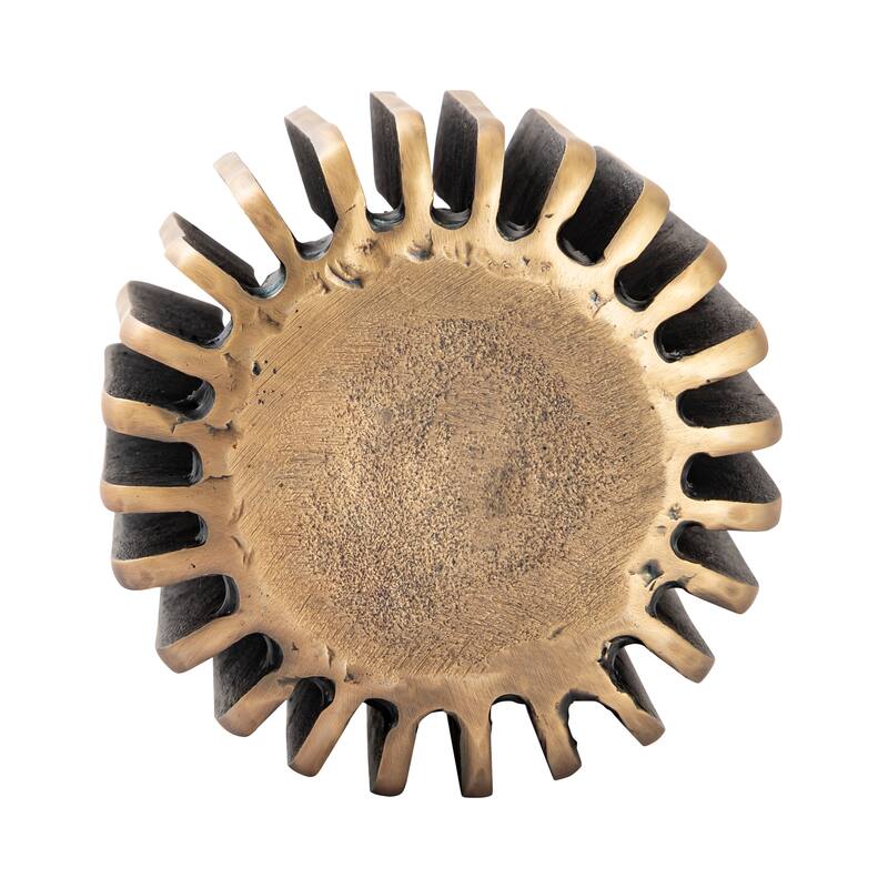 Atlas Louver Antiqued Bronze Metal Candleholder - 7 inch Tall