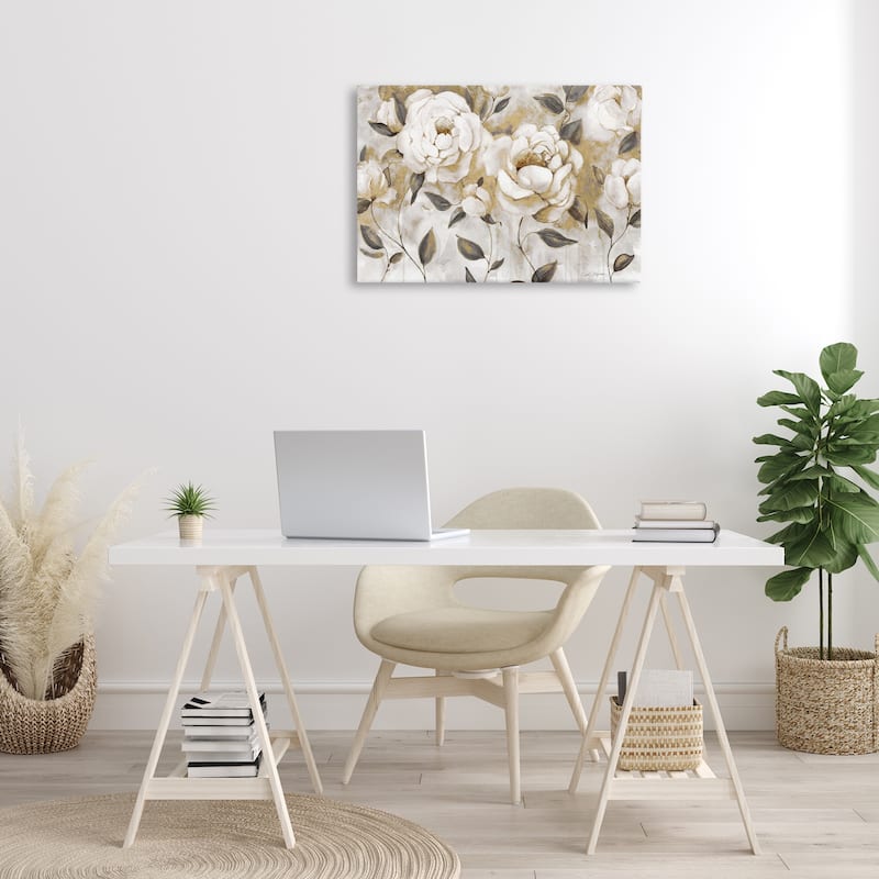 Stupell Warm Neutral Flowers Canvas Wall Art Design By Carol Robinson