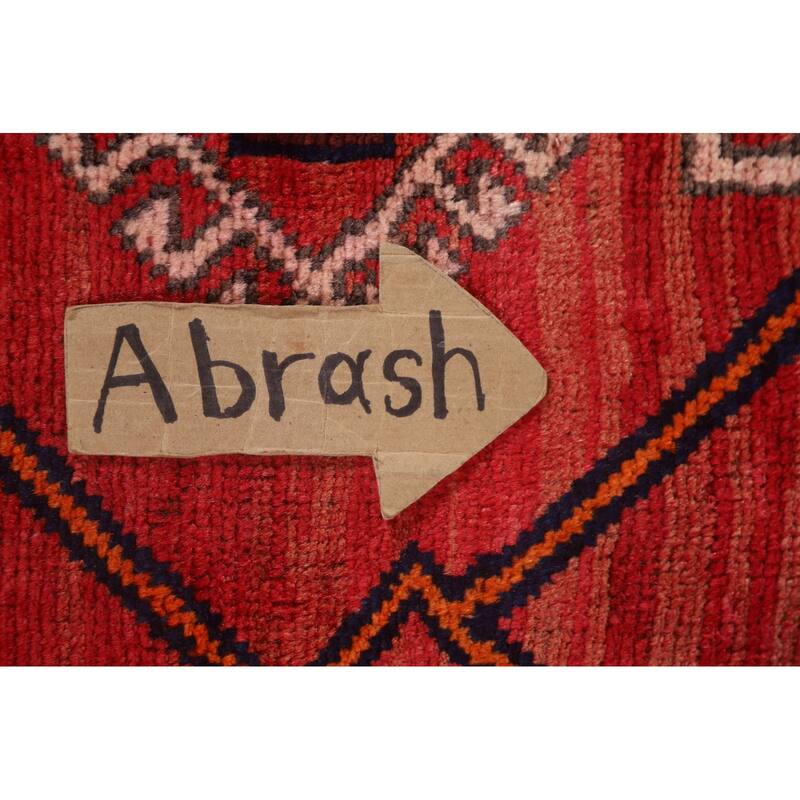 Hand Knotted Oriental 100% Wool Carpet Traditional Geometric Red Lori Area Rug - 8' 4'' X 4' 3''