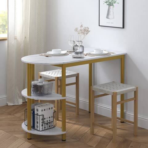 Yoneston Dining Table for Small Space Kitchen Dining Room Table for 2 with Storage