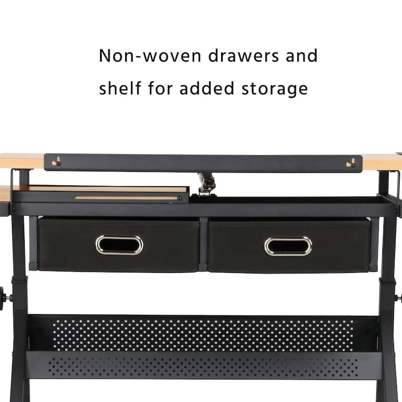 Yaheetech Drawing Table/Stool Set for Professional Art Work with Adjustable Table Angles
