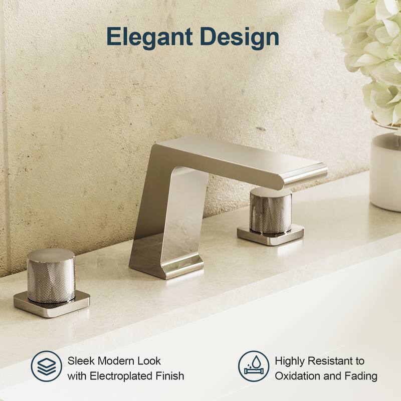 GRANDJOY 10" Dual Shower System with 2-Handle Waterfall Bathroom Sink Faucet Combo Set