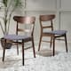 Idalia Mid-Century Modern Dining Chairs (Set of 2) by Christopher Knight Home - N/A - Dark Grey/Walnut