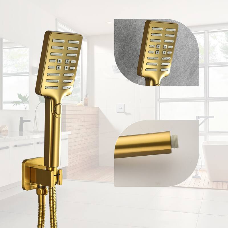 4-Mode Complete 24'' Rain and Waterfall Shower System with 3 Body Jets and Handheld Showerhead