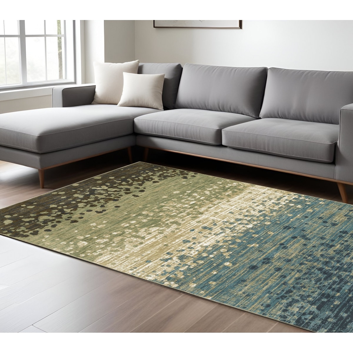 HomeRoots Degu Abstract Modern Rectangle Area Rug
