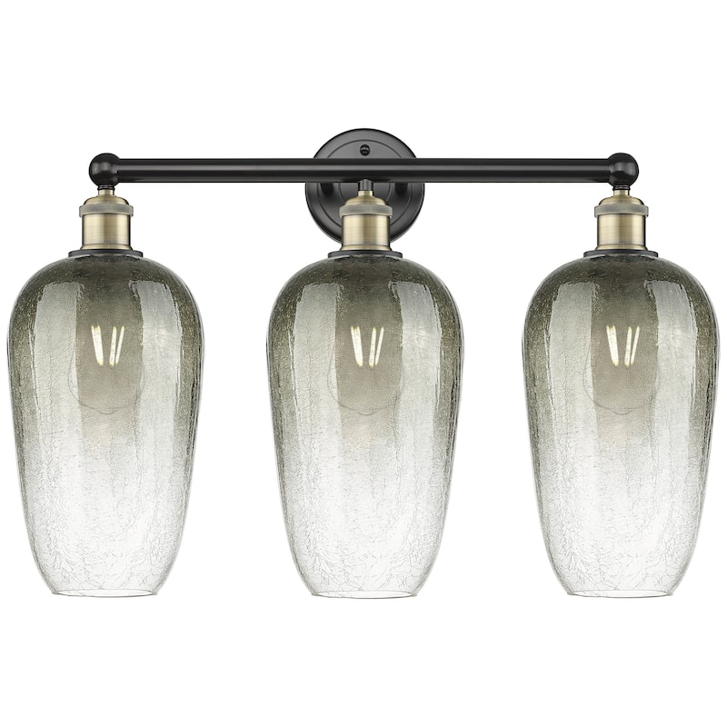 Innovations Lighting 616-3W-18-25 Brookhaven Flute Vanity Brookhaven - Black Antique Brass / Slate