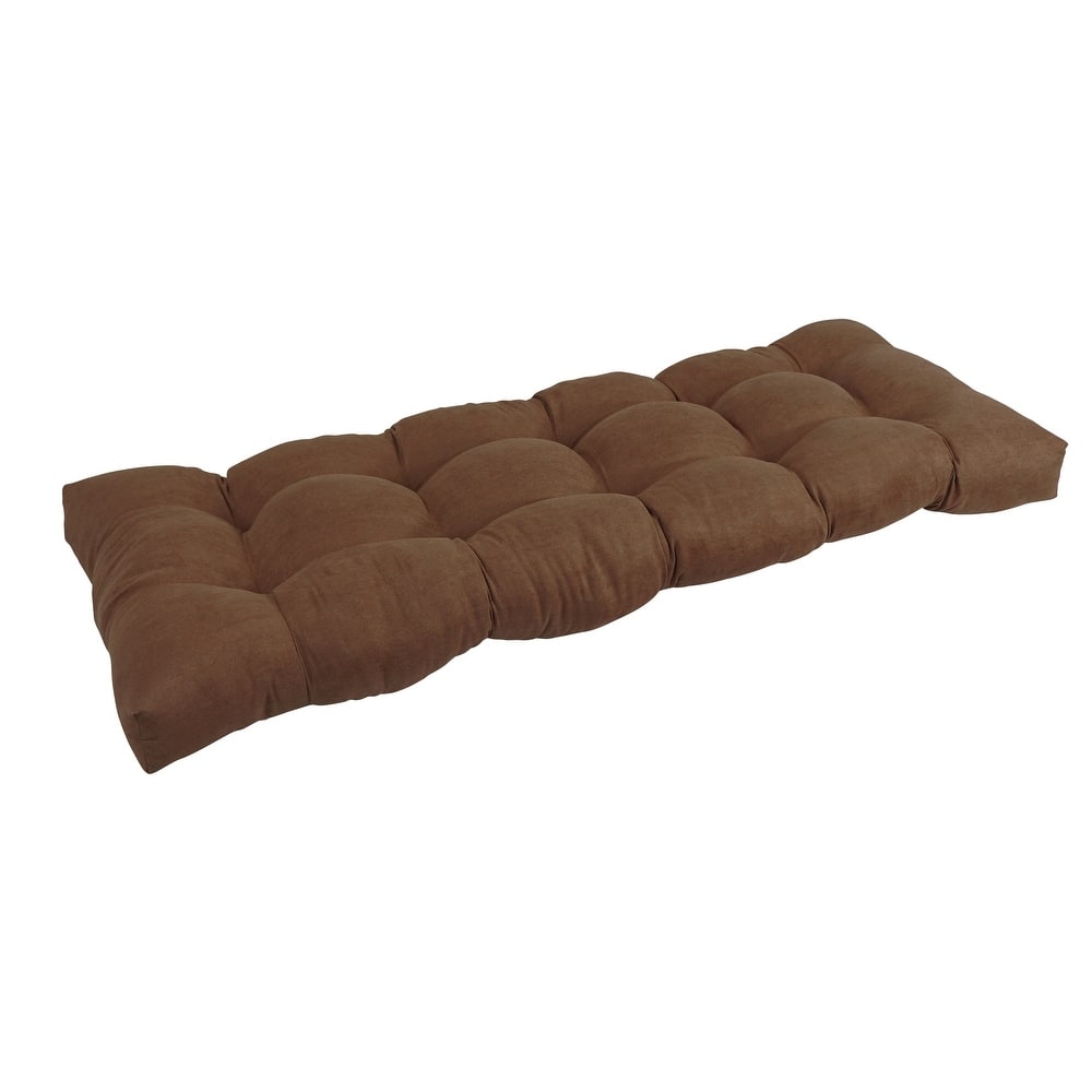Solid Microsuede Tufted Indoor Bench Cushion (Multiple widths from 42 to 60 inch)