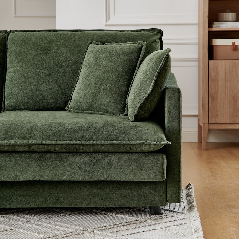 Oversize 4 Seater L Shaped Sectional Sofa Couch with Ottoman