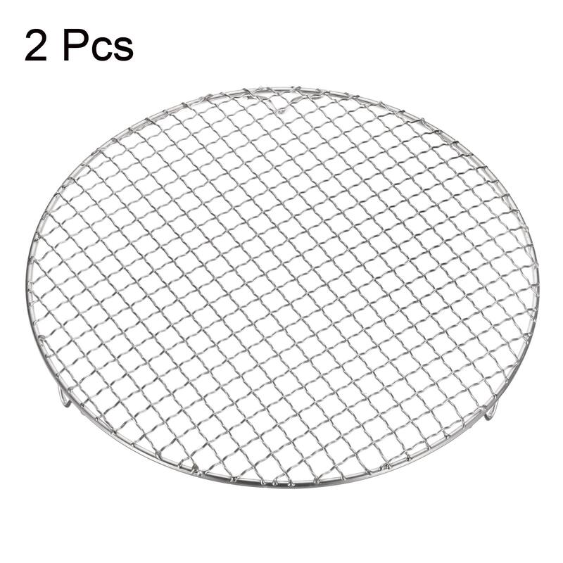 2pcs Round Cooking Rack 12" 201 Stainless Steel Barbecue Grill with 20mm Legs - 12 Inch
