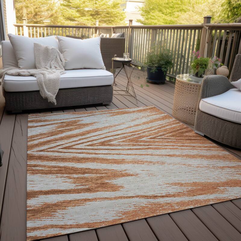 Machine Washable Indoor/ Outdoor Chantille Chevron Modern Rug