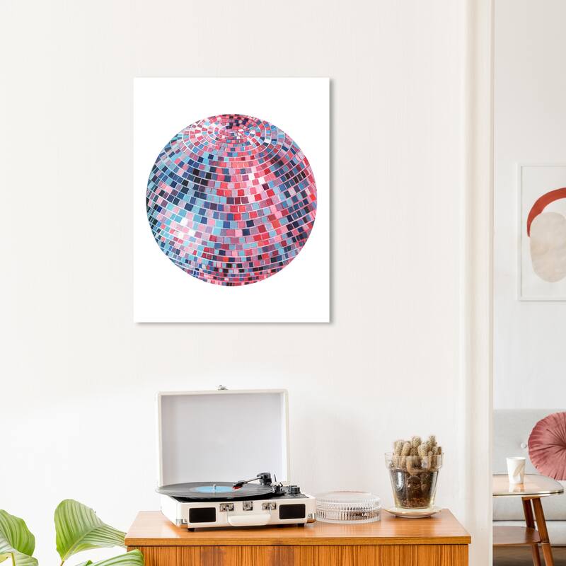 Wynwood Studio Abstract Disco ball VIII Blue and Modern & Contemporary Wall Art Canvas Print - 24 x 20