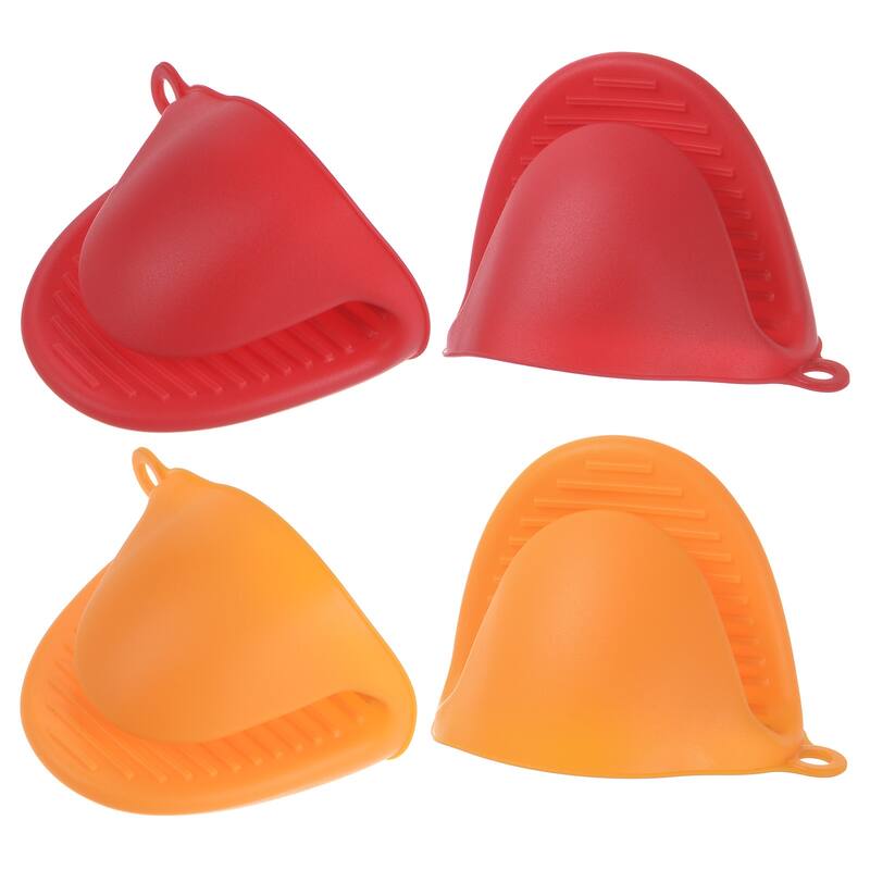 4pcs Mini Silicone Oven Mitts for Cooking Baking Gloves