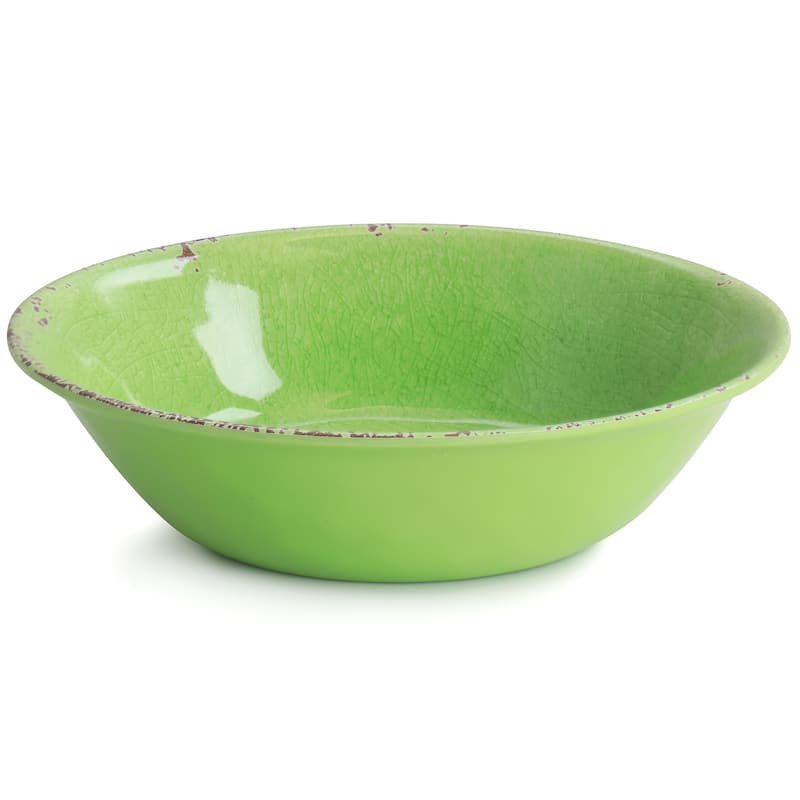 Laurie Gates California Designs Mauna 12 Piece Melamine Dinnerware Set in Crackle Green - 12 Piece