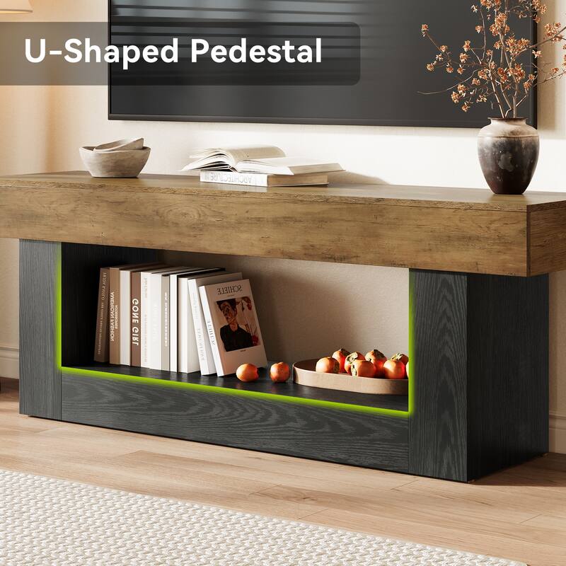 63" TV Stand for 55/60/65-inch TVs, Entertainment Center with Shelf