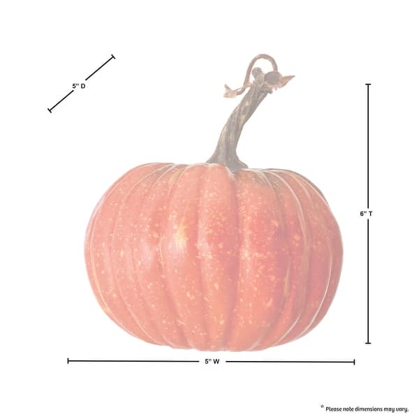 dimension image slide 2 of 4, 5" Latex Harvest Vine Pumpkin Set of 2