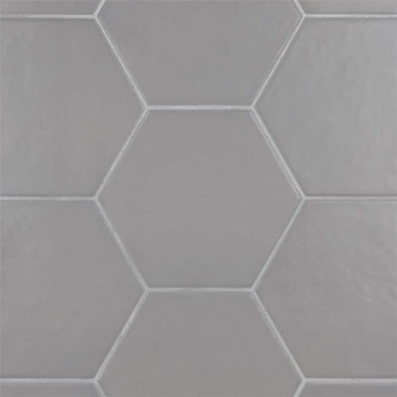 Merola Tile Hexatile Matte Gris 7" x 8" Porcelain Floor and Wall Tile