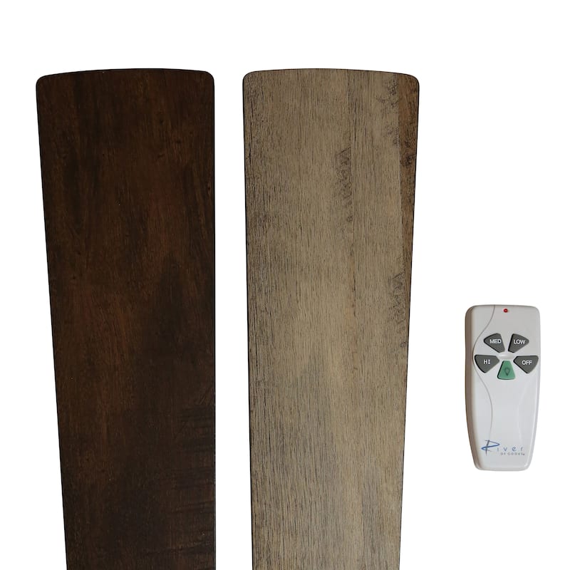 Adan River of Goods Oil Rubbed Bronze Metal and Wood 52-inch 3-Light Ceiling Fan - 52" x 52" x 13.75"/18.75"