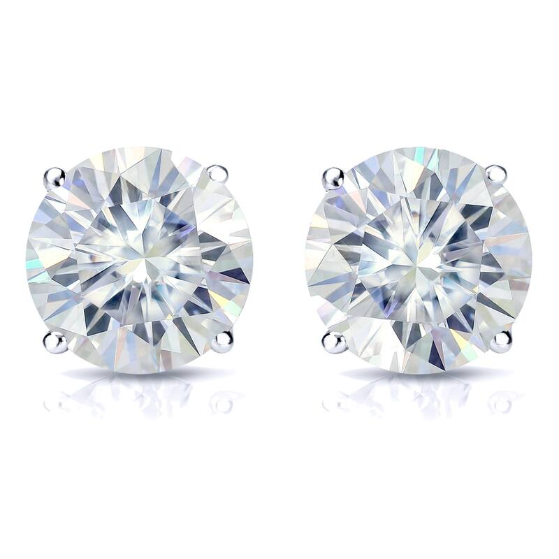 Auriya 1 1/2ctw Round Moissanite Stud Earrings 18k Gold 4-Prong Basket - 5.9 mm