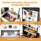 preview thumbnail 16 of 18, Gymax Wooden Kitchen Playset w/Realistic Lights & Sounds Stoves Sink