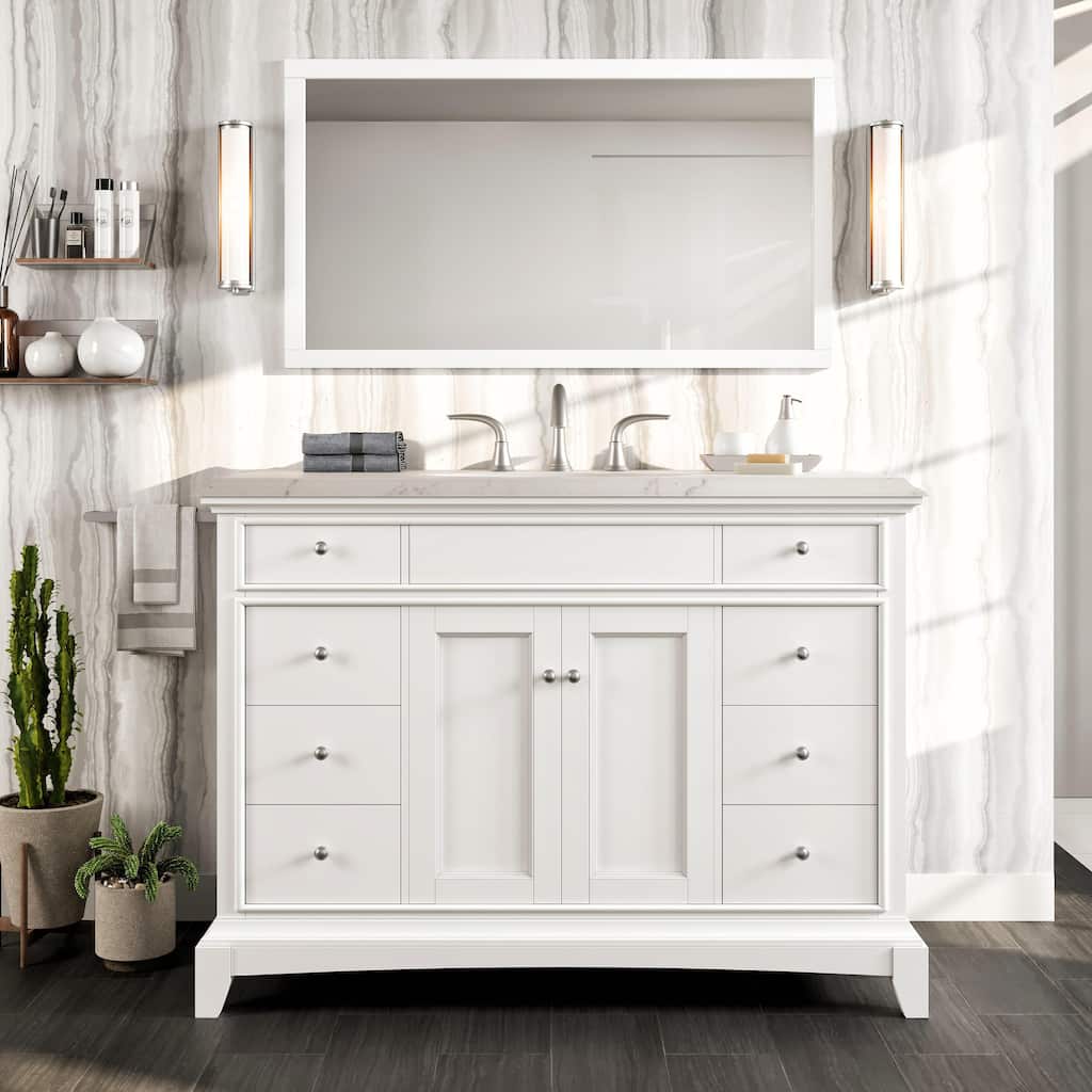 Eviva Elite Stamford 42" Bath Vanity with Carrara Quartz Top