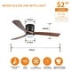 preview thumbnail 117 of 199, 42“/52"/60"/48" Noiseless Walnut Wood Ceiling Fan with Remote Control, Integrated Light Optional