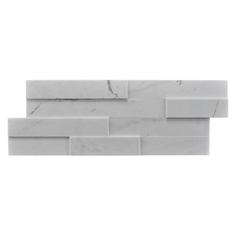 Cliffside 8 in. x 22 in Panel and 8 in. x 24 in. Corner Honed Marble Wall Tile