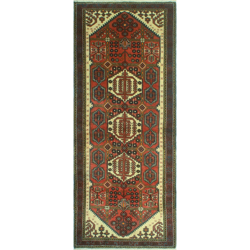 Fine Vintage Distressed Taron Rust/Ivory Runner - 4'1" x 9'8"