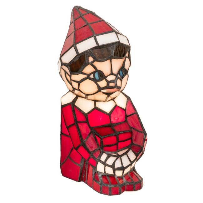 Meyda Tiffany 200341 Elf 10" Tall Red Novelty Specialty Lamp - Natural