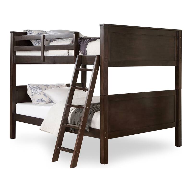 Dylan Transitional Walnut Solid Wood Convertible Bunk Bed by Furniture of America