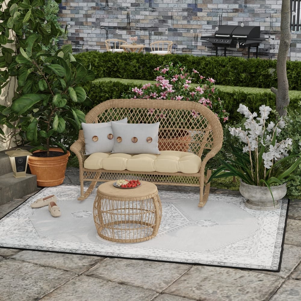 20" x 13" Outdoor Lumbar Pillow with Buttons - Set of 2 - 13'' L x 20'' W x 6'' H