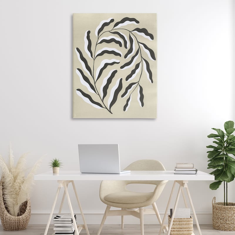 Stupell Curved Blooming Botanical Canvas Wall Art Design By Grace Popp
