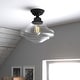 preview thumbnail 1 of 4, Huntley Oil Rubbed Bronze Farmhouse Semi Flush Mount Ceiling Light with Clear Glass - 12-in W x 11.75-in H x 12-in D