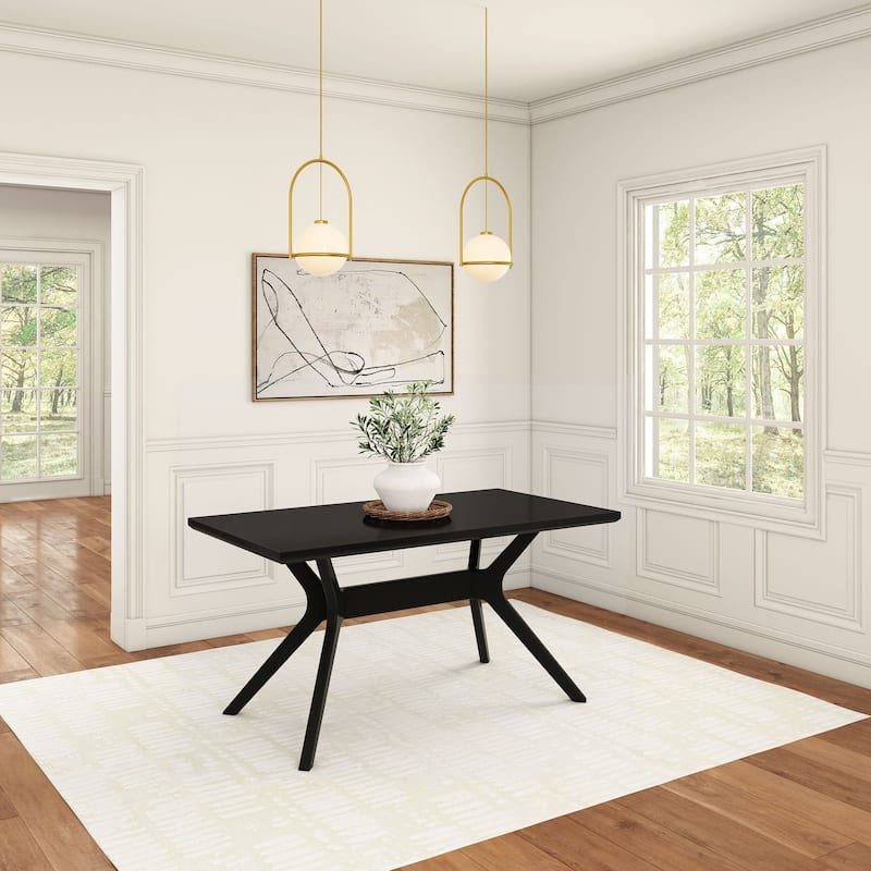 Plank and Beam Verso Cross Leg Rectangular Dining Table - 60" - Black