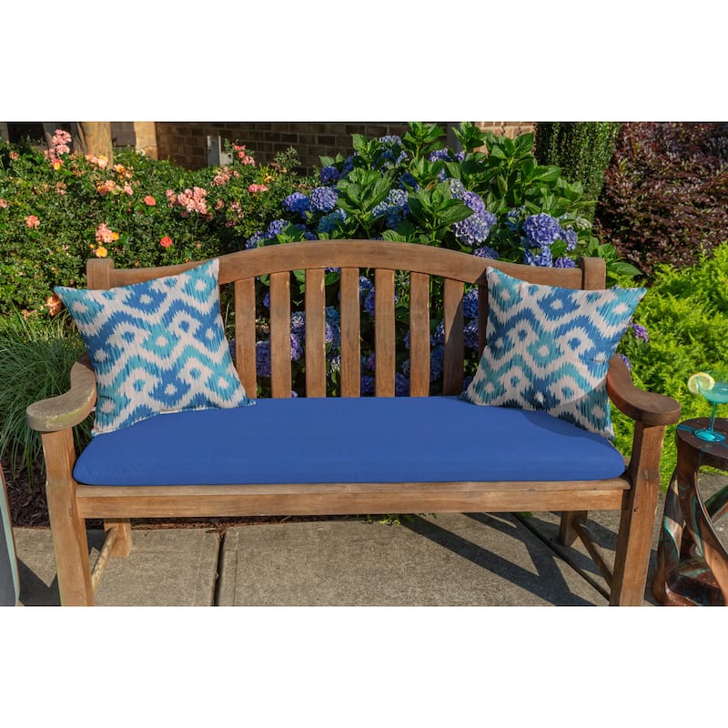 Casual Cushion Ikat 1-Piece Indoor/Outdoor Square Throw Pillow, 18"W x 18"L, Nixie Palm - 18"W x 18"L - Nixie Neptune