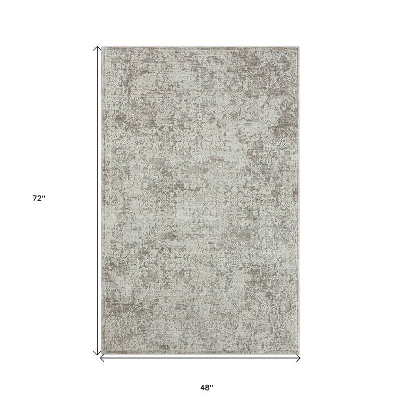 Tecu Distressed Abstract Area Rug By HomeRoots - 4' x 6'