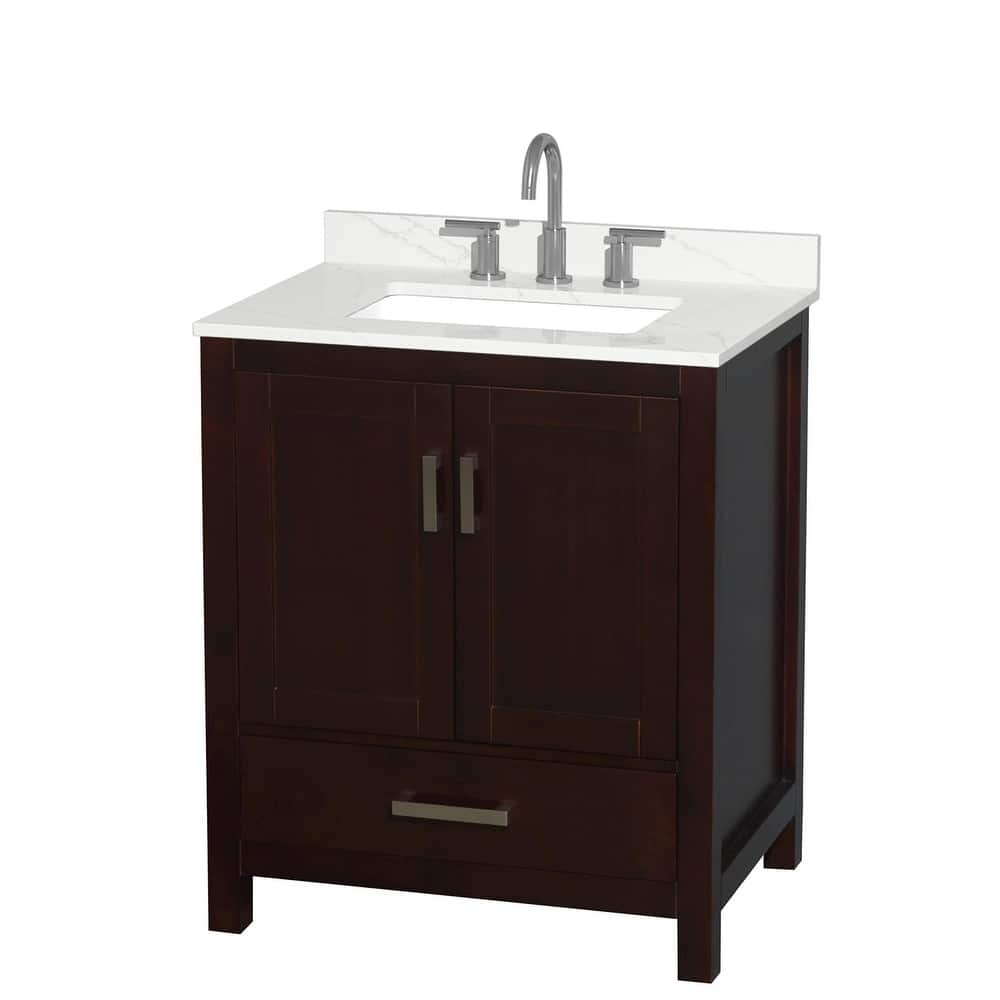 Sheffield 30-inch Single Vanity, 3 Hole Quartz Top