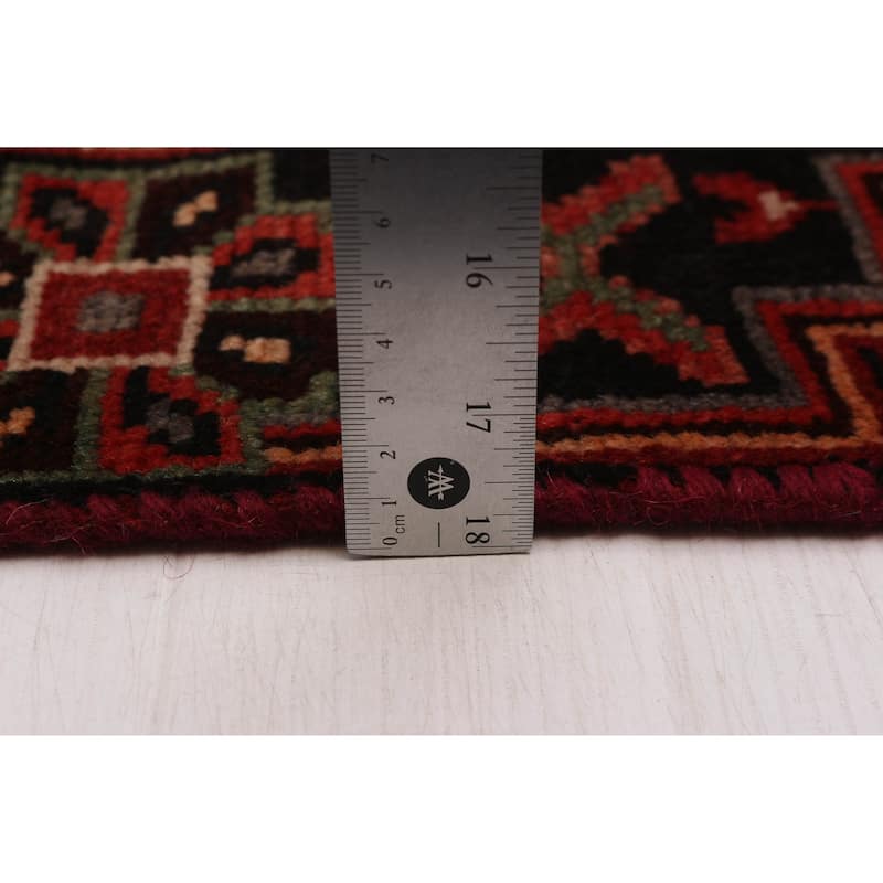 ECARPETGALLERY Hand-knotted Andelz Black, Red Wool Rug - 4' 2" x 7' 3"