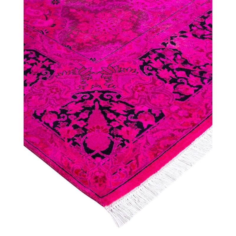 Contemporary Overdyed Wool Hand Knotted Square Area Rug - 6' 0" x 6' 8"