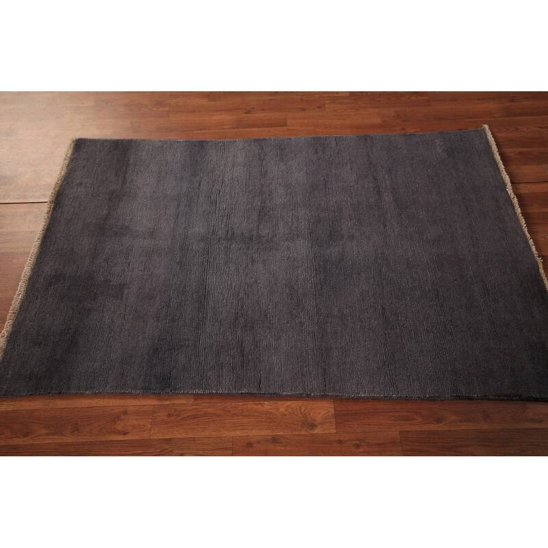 Gray Modern Gabbeh Oriental Foyer Rug Handmade Wool Carpet - 3'2" x 4'10"