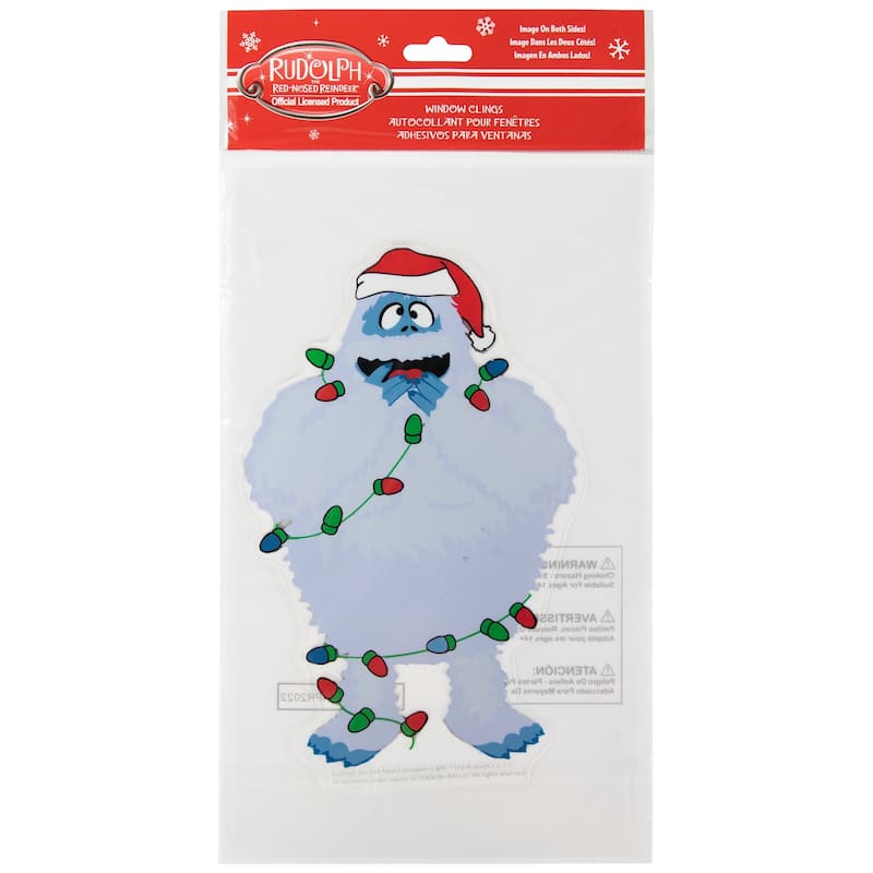 Bumble Wrapped In Lights Double Sided Christmas Window Cling Decor
