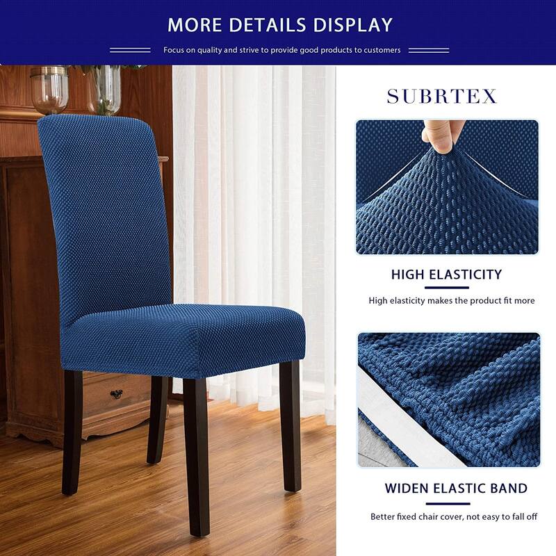 Subrtex 2 PCS Stretch Dining Chair Slipcover Textured Grain Cover