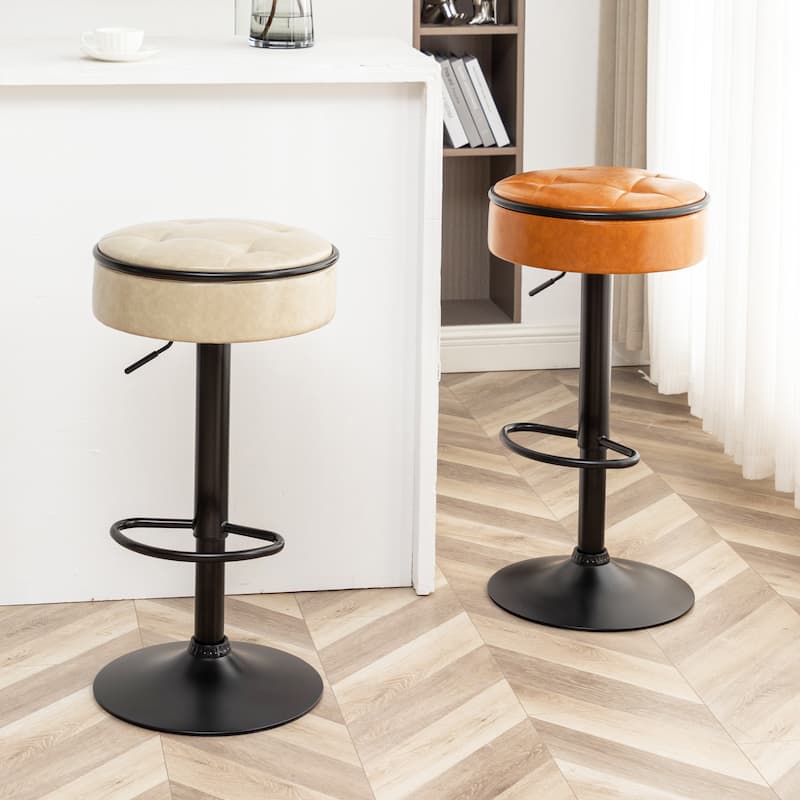 Round Storage Bar Stool Set Of 2