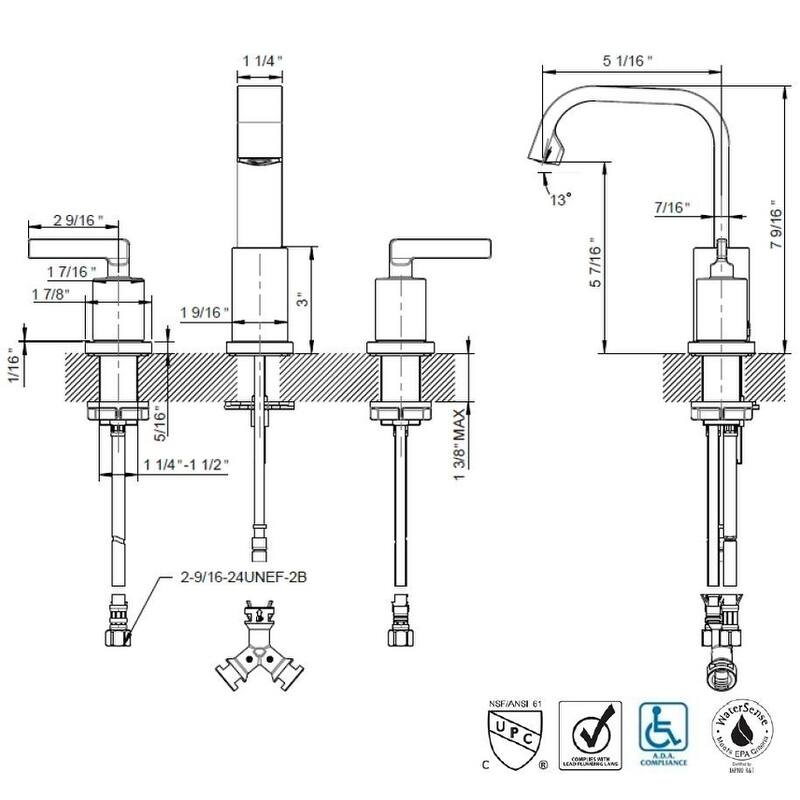 Ultra Faucets Ardua Collection Two-Handle Widespread Lavatory Faucet