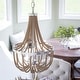 preview thumbnail 4 of 4, Mindy Brushed Steel 3 Lt Wood Bead Chandelier