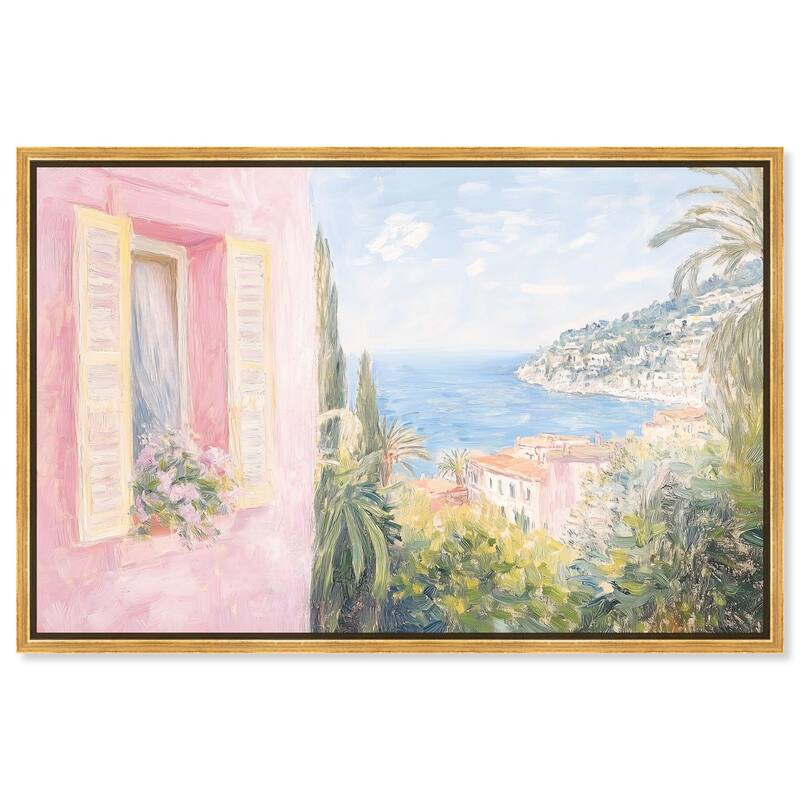 Mediterranean Pink Canvas by Art Remedy - Gold - 30" x 20"