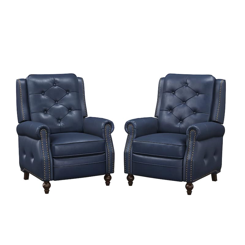 Leather Recliner Chair Accent Chairs for Living Room Set of 2