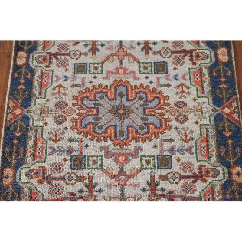 Geometric Kazak Indian Area Rug Handmade Wool Carpet - 3'0"x 5'0"