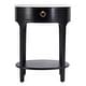 preview thumbnail 5 of 8, Ellen 18.25 in. W Oval Marble and Wood 1-Drawer Nightstand