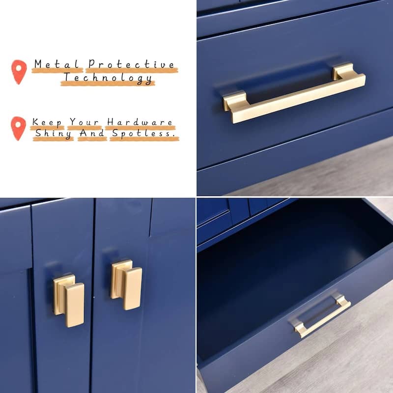 Prismora 30 in. Midnight Blue Vanity with Countertop & Splash