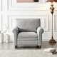 preview thumbnail 2 of 16, Modern Fabric Upholstered Sofa with Wood Leg, Rolled Arm Single Seat with Nails